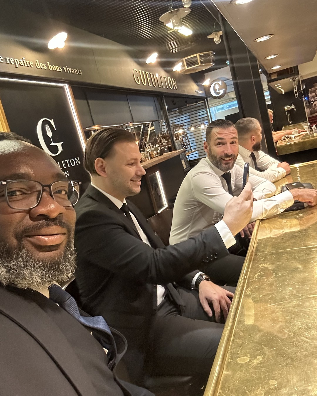 At the Halles de Lyon Paul Bocuse, with fellow chauffeurs.
